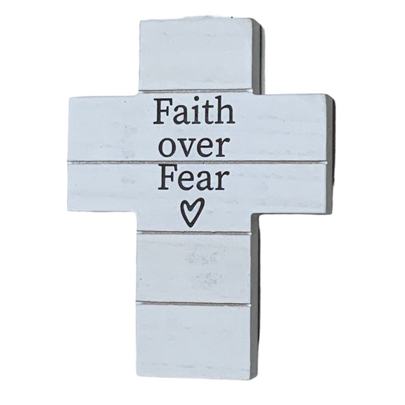 Cross Wall Decor Hanging or Freestanding Religious Home Decor Gift White Black - Picture 2 of 16